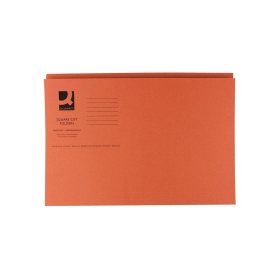 Q Connect Square Cut Folder Mediumweight 250gsm Foolscap Orange 100 Pack 119745 F