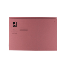 Q Connect Square Cut Folder Mediumweight 250gsm Foolscap Pink 100 Pack 131943 F
