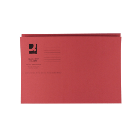 Q Connect Square Cut Folder Mediumweight 250gsm Foolscap Red 100 Pack 109707 F