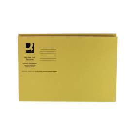 Q Connect Square Cut Folder Mediumweight 250gsm Foolscap Yellow 100 Pack 114288 F