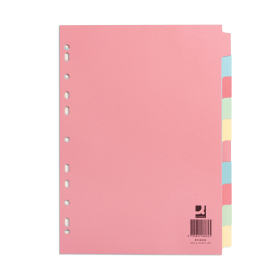 Q Connect Subject Divider 10 Part 160gsm A4 Assorted KF26082 100132 F