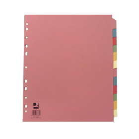 Q Connect Subject Divider 12 Part 160gsm A4 Assorted KF76983 448033 F