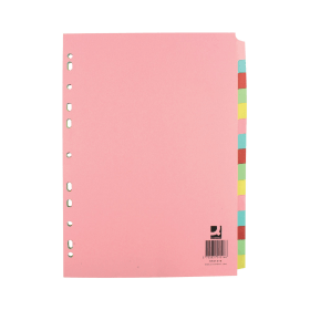 Q Connect Subject Divider 15 Part 160gsm A4 Assorted 10 Pack KF01516Q 493656 F