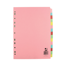 Q Connect Subject Divider 15 Part 160gsm A4 Assorted KF01516 110511 F