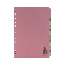 Q Connect Subject Divider 20 Part 160gsm A4 Assorted KF01517 102990 F