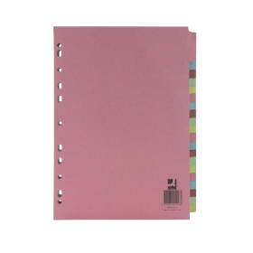 Q Connect Subject Divider 20 Part A4 160gsm 20 Pack Assorted KF01517Q 493657 F