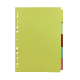 Q Connect Subject Divider 5 Part 160gsm A4 50 Pack Assorted KF26081Q 493668 F