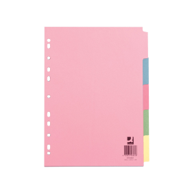 Q Connect Subject Divider 5 Part 160gsm A4 Assorted KF26081 116703 F