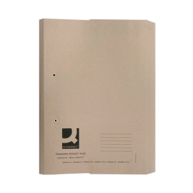 Q Connect Transfer Pocket File 300gsm Foolscap Buff 25 Pack 133427 F