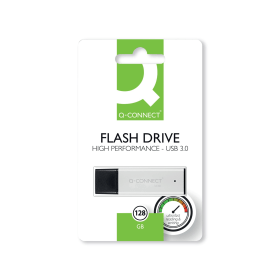 Q Connect USB 3.0 128GB High Performance Flash Drive Black Silver 766964 F