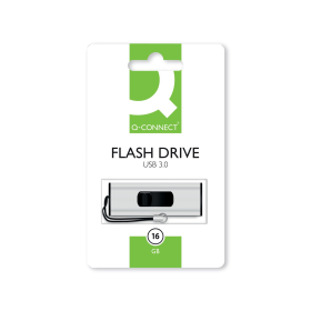 Q Connect USB 3.0 16GB Slider Flash Drive Silver Black 448055 F