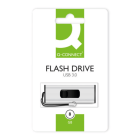 Q Connect USB 3.0 Slider 8GB Flash Drive Silver Black KF16368 F