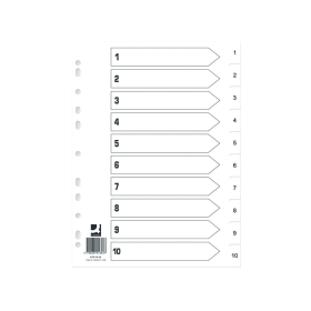 Q Connect White Index Dividers 1 10 25 Pack 565423 F