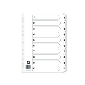 Q Connect White Index Dividers 1 10 25 Pack 565429 F