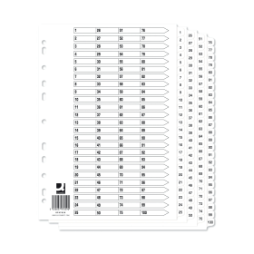 Q Connect White Index Dividers 1 100 10 Pack 610387 F