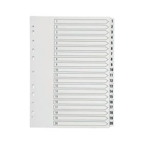 Q Connect White Index Dividers 1 20 119410 F