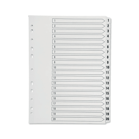 Q Connect White Index Dividers 1 20 143686 F
