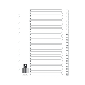 Q Connect White Index Dividers 1 25 10 Pack 610384 F