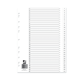 Q Connect White Index Dividers 1 31 10 Pack 610332 F