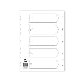 Q Connect White Index Dividers 1 5 25 Pack KF01352Q 565422 F