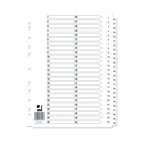 Q Connect White Index Dividers 1 50 10 Pack 610385 F