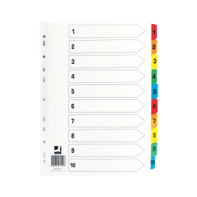 Q Connect White Multicoloured Index Dividers 1 10 170910 F