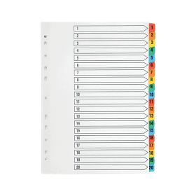Q Connect White Multicoloured Index Dividers 1 20 104042 F