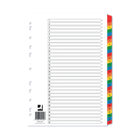 Q Connect White Multicoloured Index Dividers 1 31 165263 F