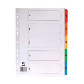 Q Connect White Multicoloured Index Dividers 1 5 112255 F