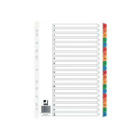 Q Connect White Multicoloured Index Dividers A Z 10 Pack 565426 F