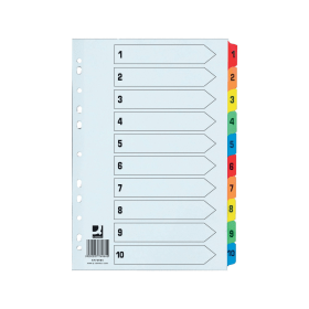 Q Connect White Multicoloured Wide Index Dividers 1 10 448034 F