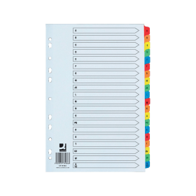 Q Connect White Multicoloured Wide Index Dividers 20 A Z 448036 F