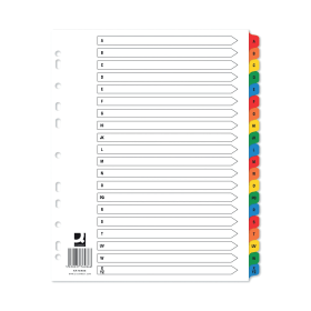 Q Connect White Multicoloured Wide Index Dividers A Z 15 Pack 610369 F