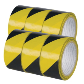 Q Connect Yellow and Black Hazard Tape 6 Pack KF04383 F