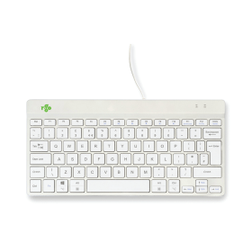 R GO Compact Ergonomic Keyboard Wired White RG49208 F