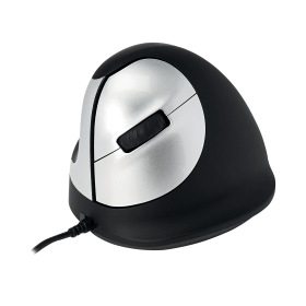R GO HE Ergonomic Vertical Mouse Medium Left Hand Wired Mouse Black 573357 F