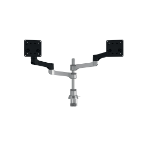 R Go Zepher 4 C2 Dual Monitor Arm Desk Mount Circular Black Silver 808274 F