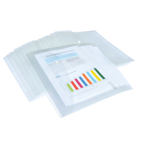 Rapesco Foolscap Popper Wallet Clear 20 Pack 610313 F