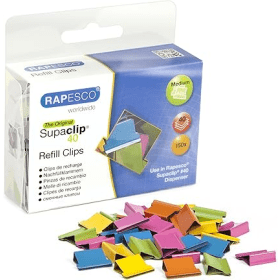 Rapesco Multicoloured Supaclip 40 Refill 150 Pack 102681 F