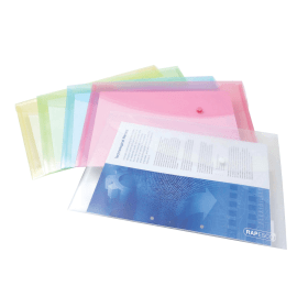 Rapesco Popper Wallet Foolscap Assorted Pastel 5 Pack 179996 F