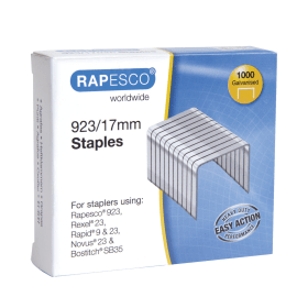 Rapesco Staples 923 17mm 1000 Pack 462222 F