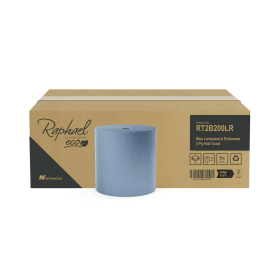 Raphael Roll Towel 200m x 200mm 2 Ply Blue 6 Pack 889363 F