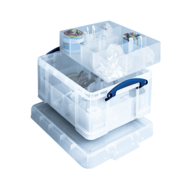 Really Useful 21L Clear Plastic Divided Storage Box 282603 F