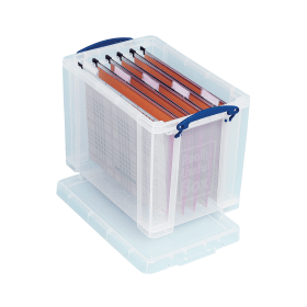 Really Useful 24L Plastic Storage Box With Lid 465mm x 270mm x 290mm Clear 372918 F