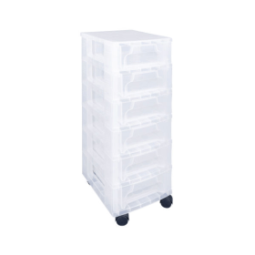 Really Useful 3.5 Litre Slimline 6 Drawer Storage Tower Clear RUP63327 F