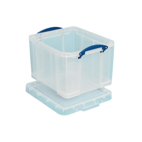 Really Useful 35L Clear Plastic Storage Box With Lid 110750 F