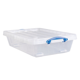 Really Useful Wheeled Box 33.3 Litre Clear 3 Pack RUP79274 F