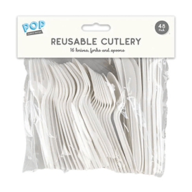 Reusable Plastic Cutlery x48 24 Pack GEM35940 F