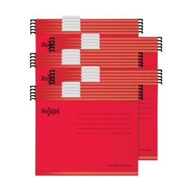 Rexel Classic Suspension Files Foolscap Red 25 Pack 534176 F
