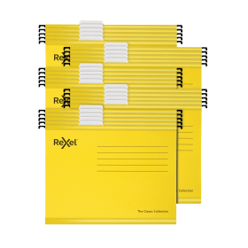 Rexel Classic Suspension Files Foolscap Yellow 25 Pack 534177 F